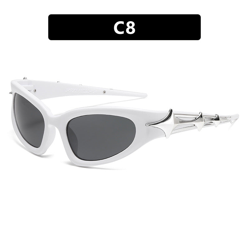 Damen futuristische Sonnenbrille mit einzigartigem Sternedesign Karnz