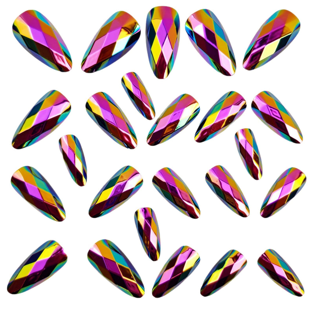 Glänzende Stiletto Kunstnägel mit Diamantierter Oberflächenstruktur Karnz