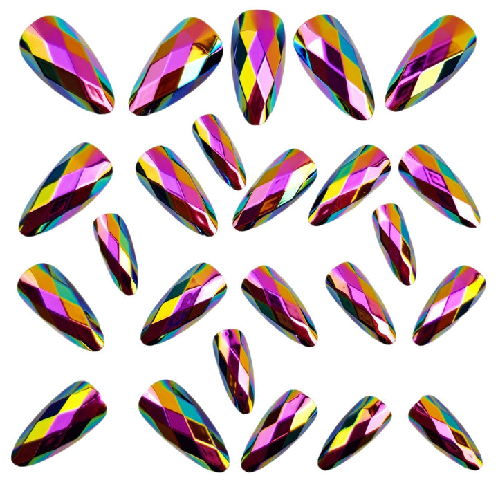 Glänzende Stiletto Kunstnägel mit Diamantierter Oberflächenstruktur Karnz