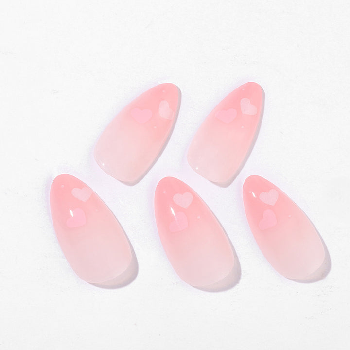 Elegantes mandelförmiges Press-On-Nagelset Karnz