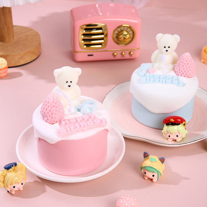 Weicher duftender Dessert Squishy Stress Spielzeug mit Bären-Topper