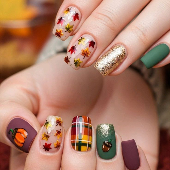 Herbst-inspiriertes saisonales Nagelkunst-Set Karnz