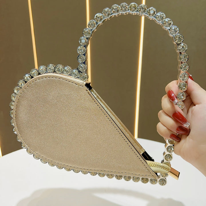Herzförmige Strass-Handtasche