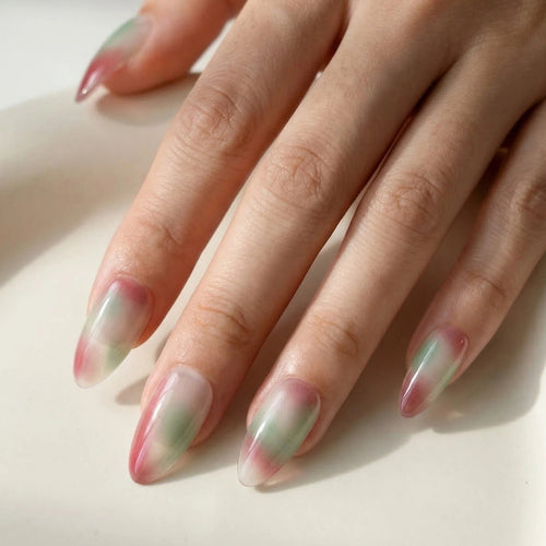 Künstlerisches Ombre Press-On Nagelset Karnz