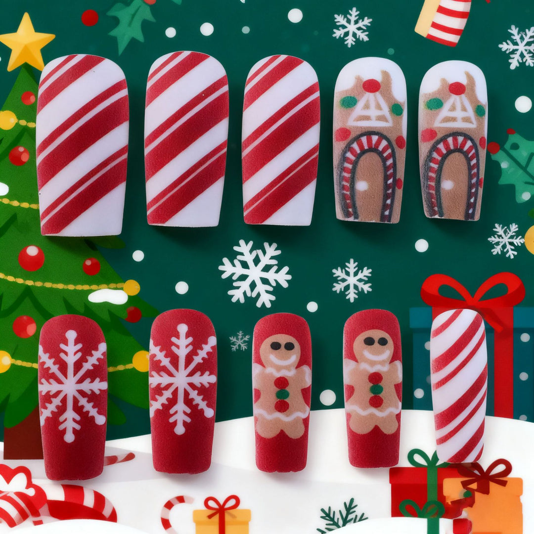 Festliche Feiertags-Akzent-Nagelkunst-Verzierungen Karnz