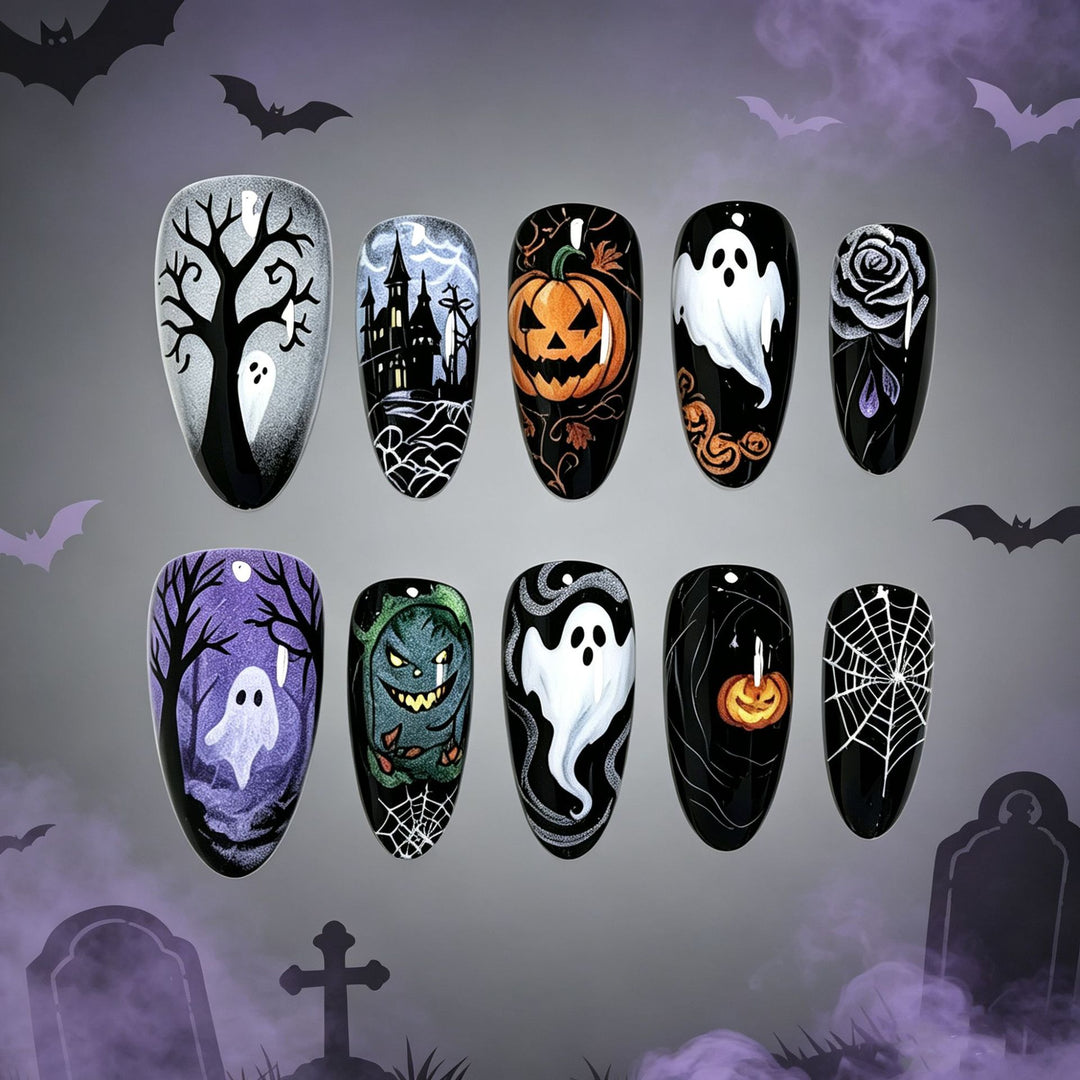Halloween-Themen Press-On Nagelkunst Design Set Karnz