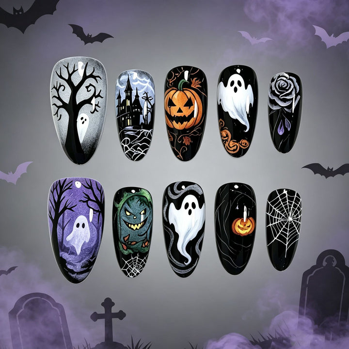 Halloween-Themen Press-On Nagelkunst Design Set Karnz