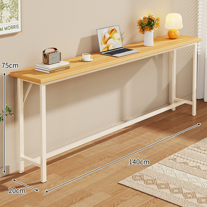 Slim Industrial Konsolentisch mit Holzplatte und Stahlrahmen