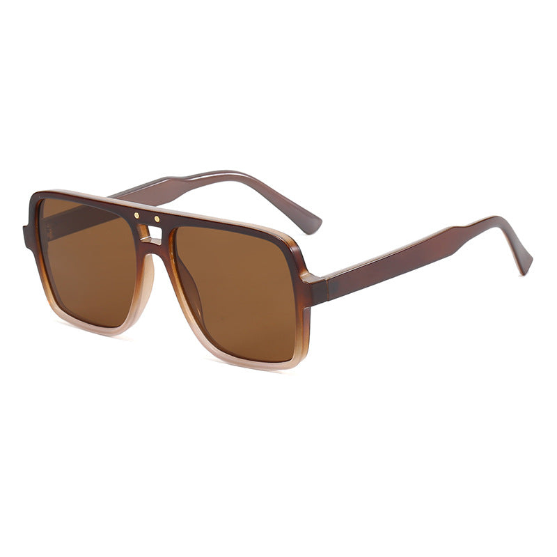 Damen quadratische oversized Sonnenbrille mit modischem transparentem Rahmen Karnz