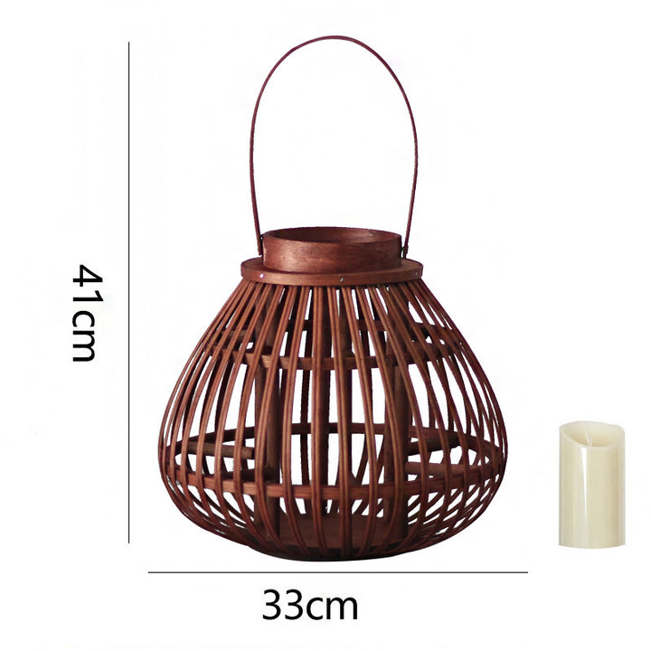 Handgefertigte Rattan-Laterne Karnz