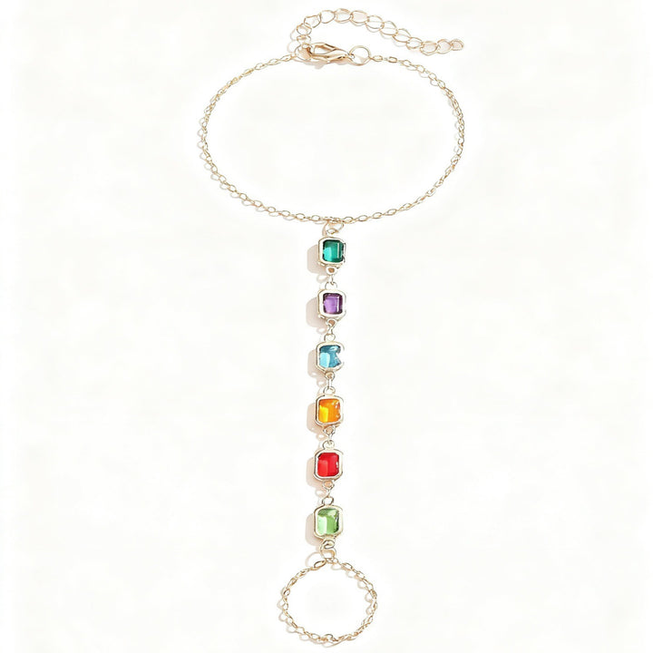 Buntes Edelstein Charme Armband Karnz