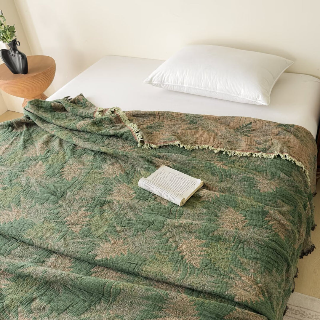 Übergroße Jacquard-Patchwork-Blumen-gewebte Wurfdecke mit francomierten Kanten