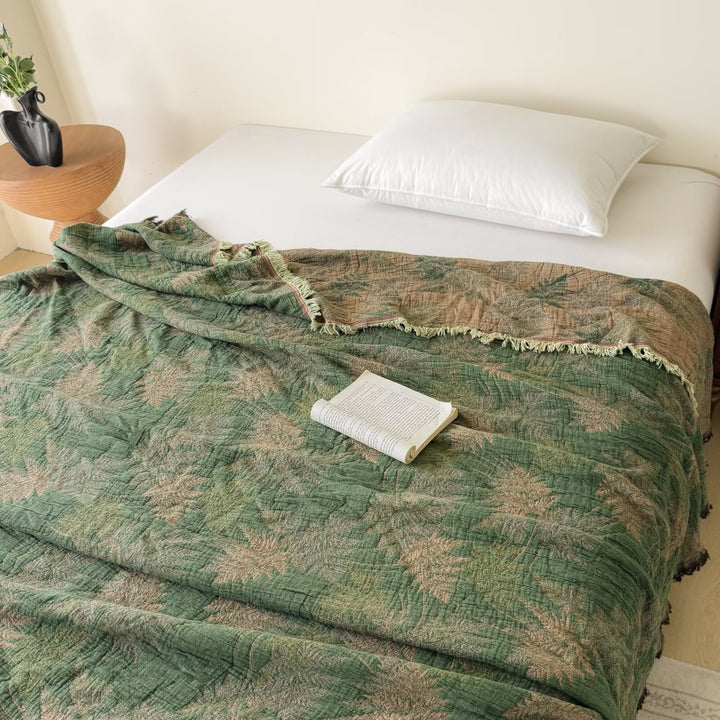 Übergroße Jacquard-Patchwork-Blumen-gewebte Wurfdecke mit francomierten Kanten