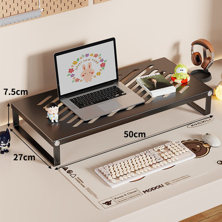 Belüfteter erhöhter Laptop- und Monitorständer mit unterschrankseitiger Aufbewahrung