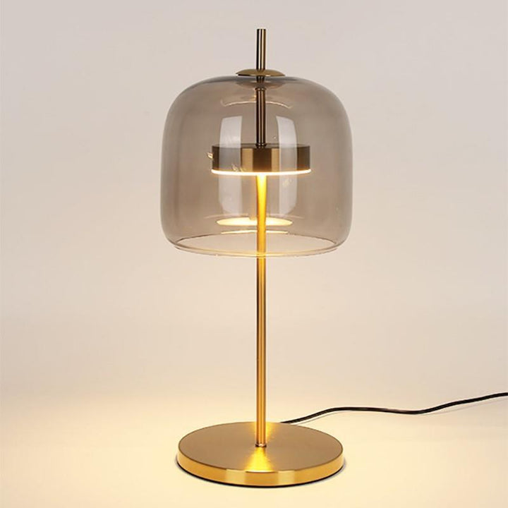 Moderne Glas Tischlampe mit goldenen Akzenten