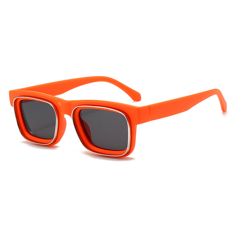 Damen modische quadratische Sonnenbrille mit kontrastierendem Rahmen Karnz