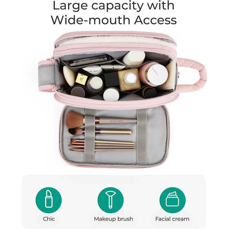 Kosmetik-Organizer Tasche mit Mehreren Fächern und Abnehmbarem Innenfach Karnz