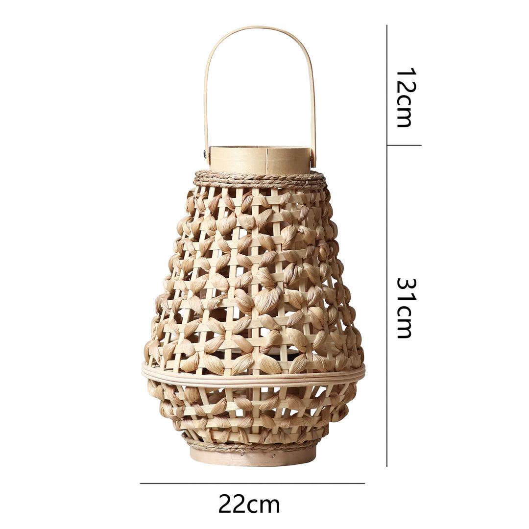 Elegante Laterne aus geflochtenem Rattan Karnz