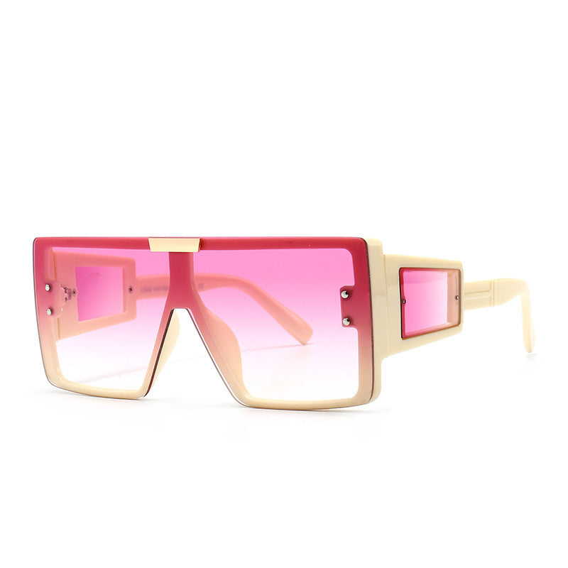 Damen modische Sonnenbrille im futuristischen Stil mit großem Rahmen Karnz