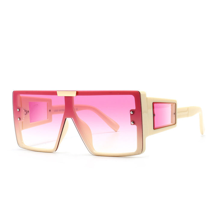 Damen modische Sonnenbrille im futuristischen Stil mit großem Rahmen Karnz