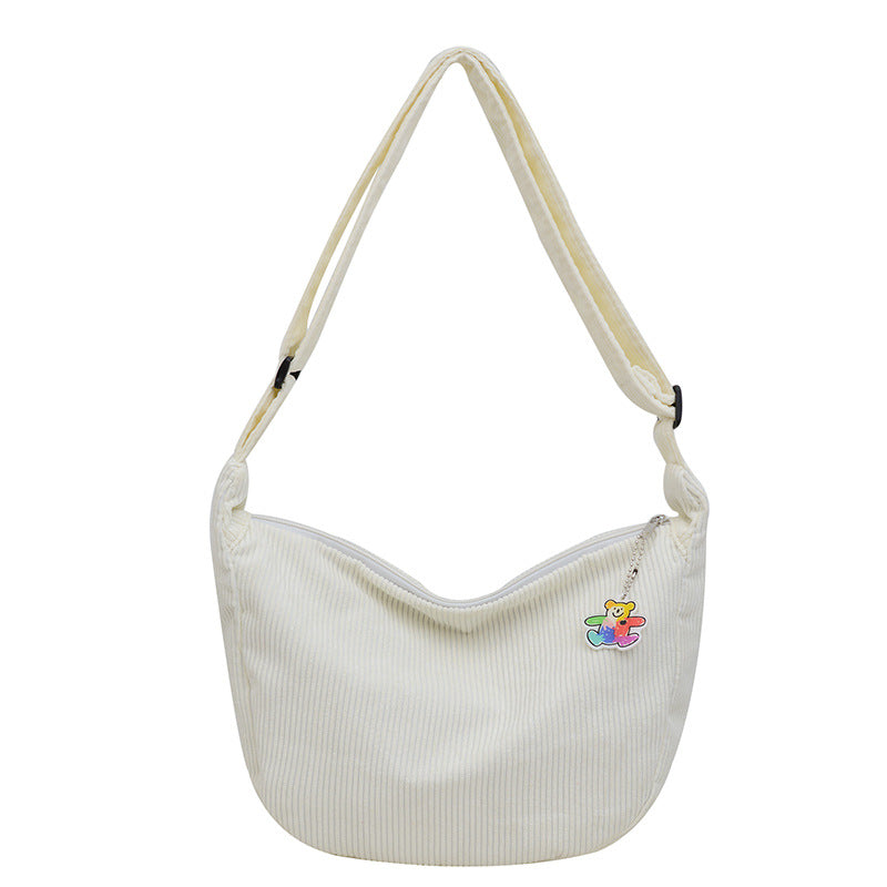 Lässige Baumwollcord Schultertasche
