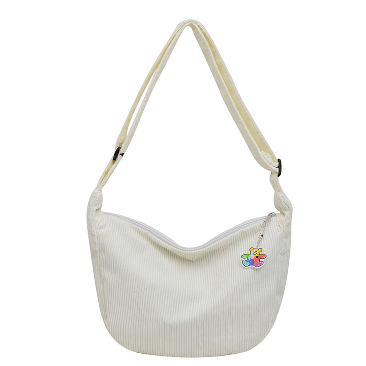 Lässige Baumwollcord Schultertasche