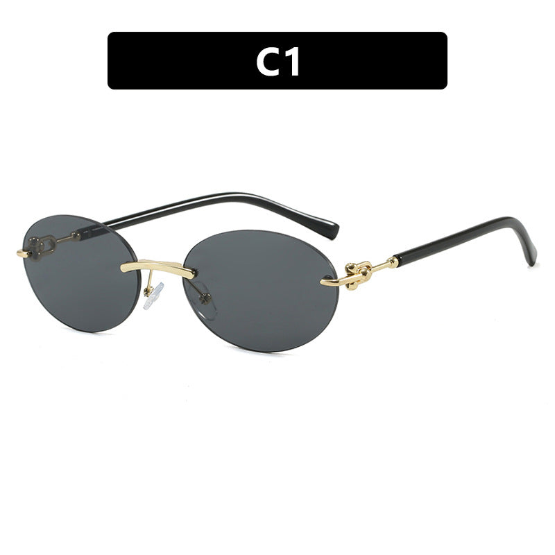 Damen ovale Sonnenbrille mit luxuriösem Metallrahmen und verspiegelten Gläsern Karnz