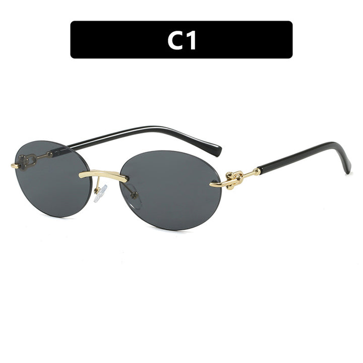 Damen ovale Sonnenbrille mit luxuriösem Metallrahmen und verspiegelten Gläsern Karnz