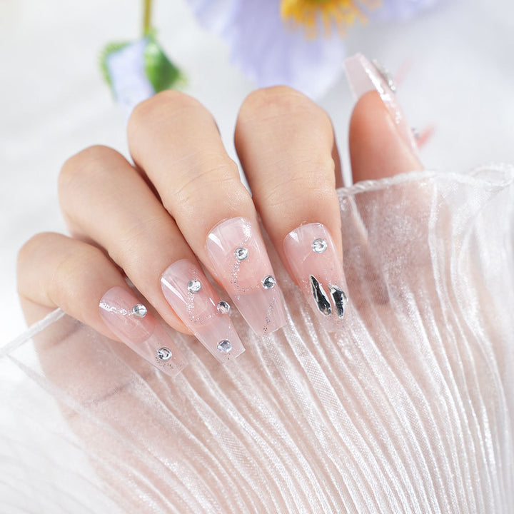 Glamouröse Strass Press-On Nägel Karnz