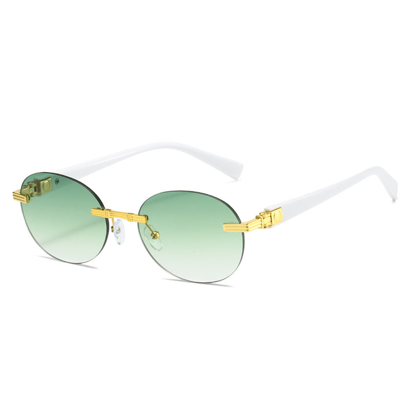 Damen modische Sonnenbrille mit transparentem Rahmen und flexibler Nasenauflage Karnz