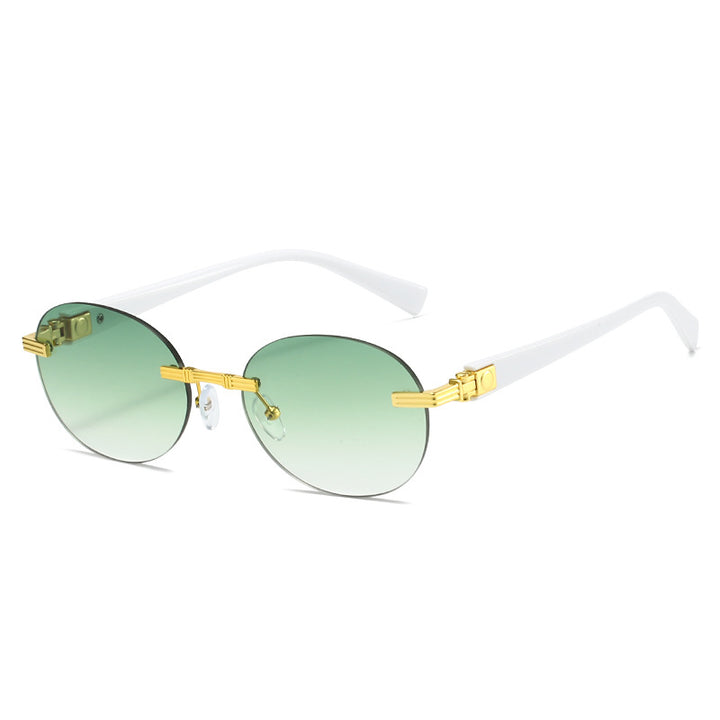 Damen modische Sonnenbrille mit transparentem Rahmen und flexibler Nasenauflage Karnz