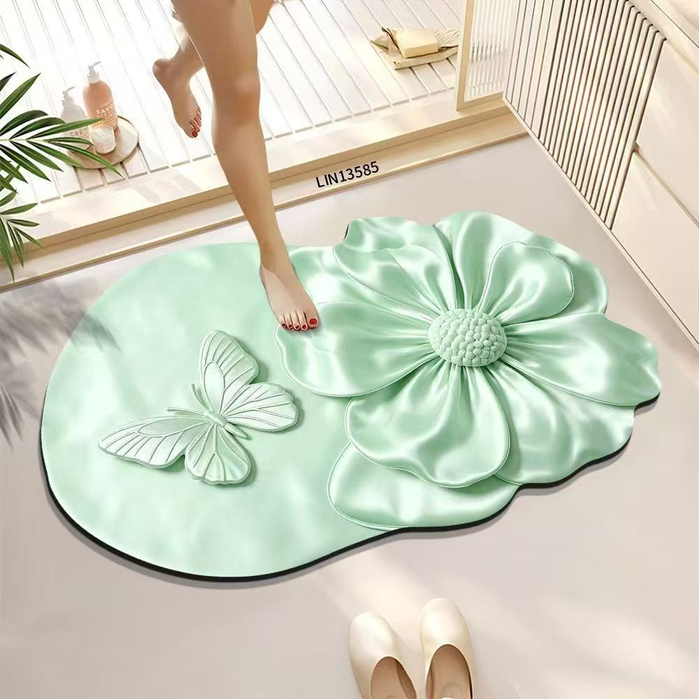 Dekorative florale Badematte
