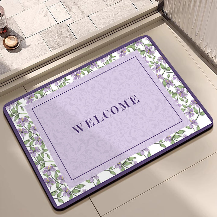 Vintage Floral Pattern Badmatte Karnz