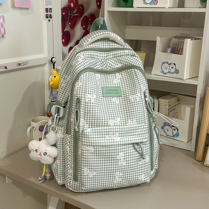 Stilvolle Karierten Druck Legere Rucksack Karnz