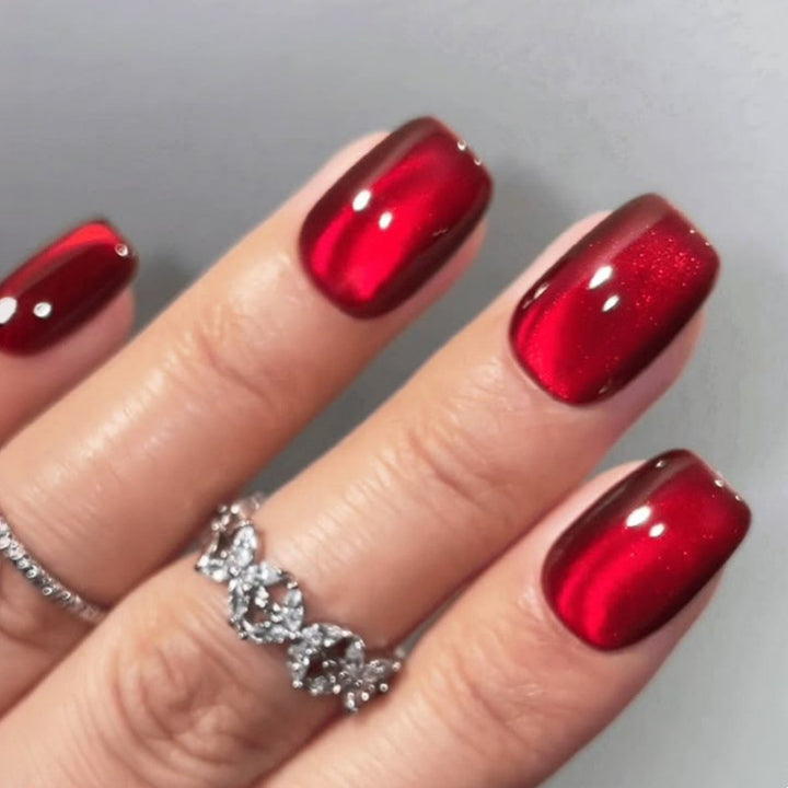 Glitzernder kurzer quadratischer Press-On-Nagelset Karnz