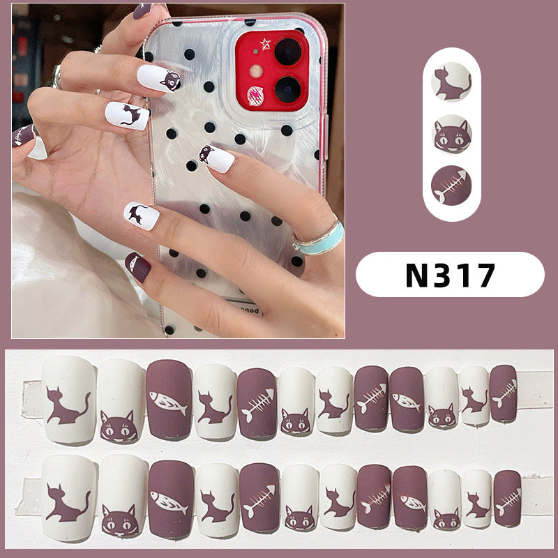 Blumenmuster Press-On Nagelset