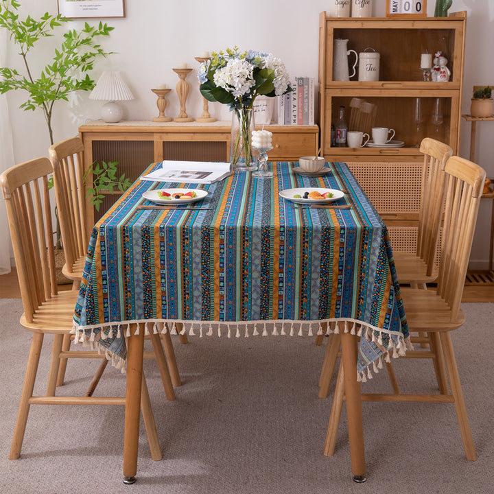 Lebhaftes Bohemian Fransen Tischdecke