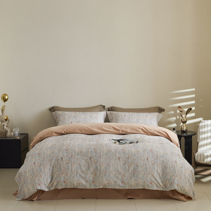 Ombre gestreiftes Baumwollsatin Bettbezug-Set