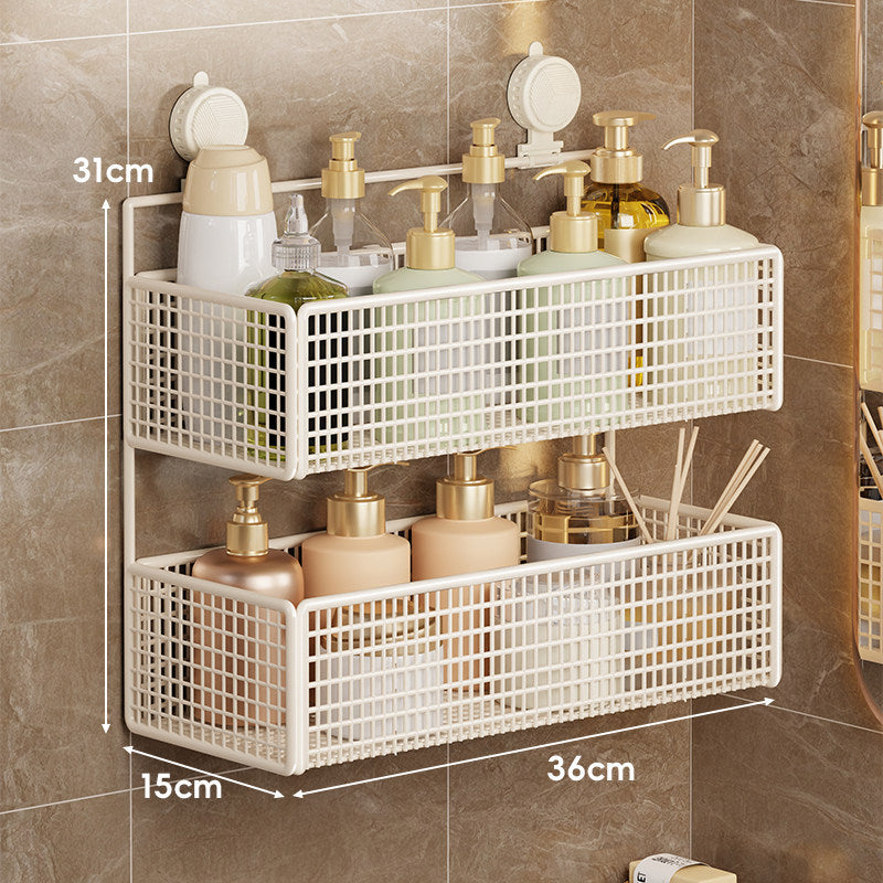 Saugmontierter Doppel-Mesh-Duschcaddy Organizer