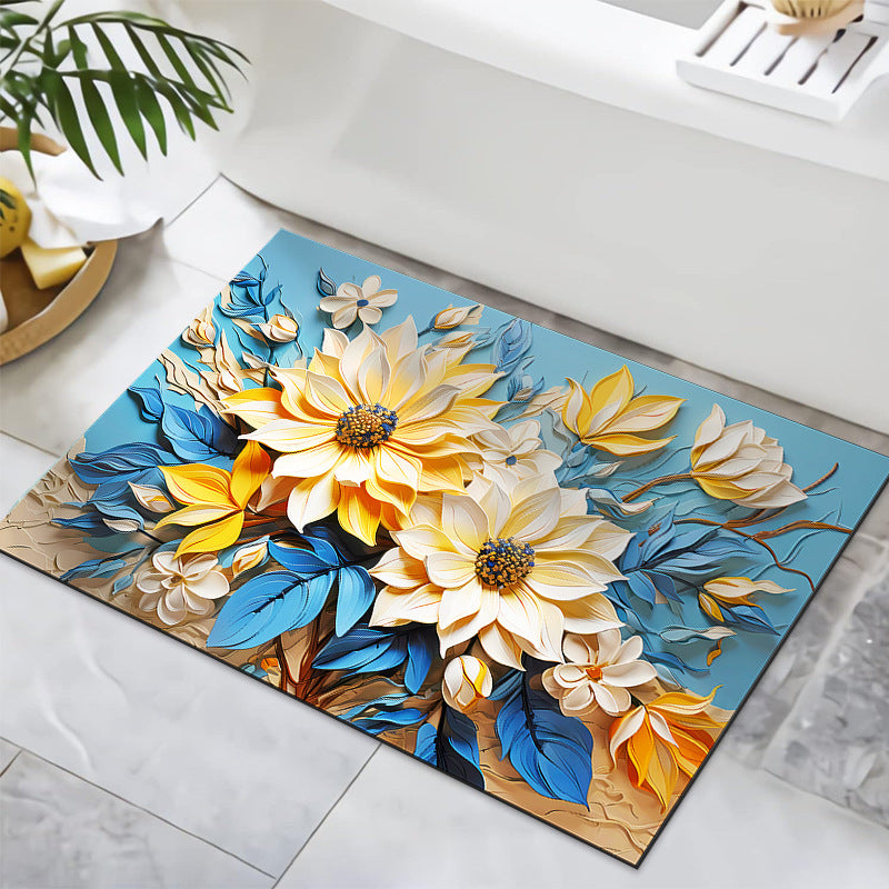 Strukturiertes florales Design Badmatte Karnz