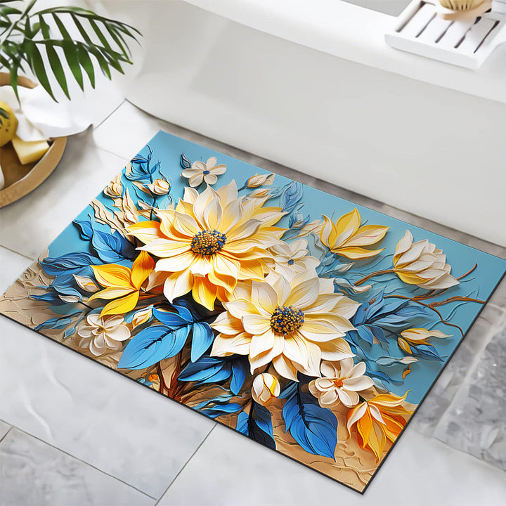 Strukturiertes florales Design Badmatte Karnz