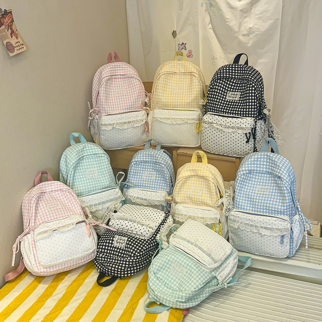 Stylisher Gingham-Muster Rucksack Karnz