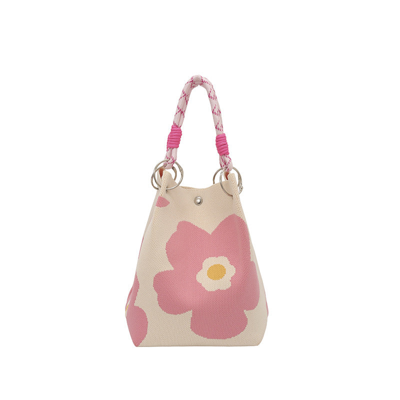 WoFloral Print Texturiertes Handtasche Karnz