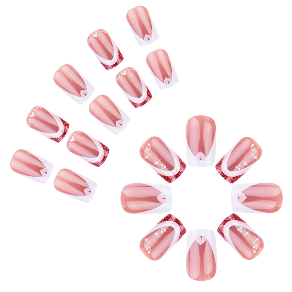 Elegantes French Tip Gel Nagel Set Karnz