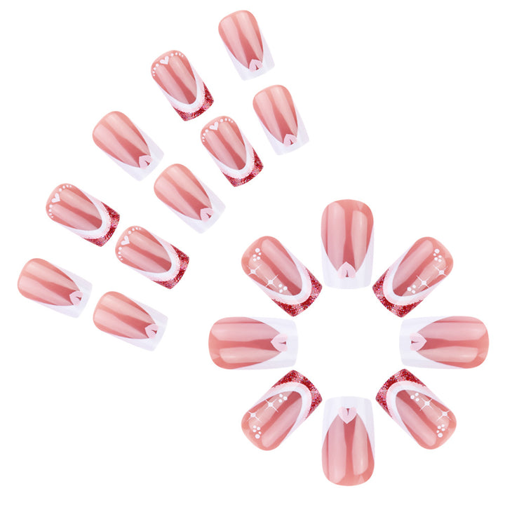 Elegantes French Tip Gel Nagel Set Karnz
