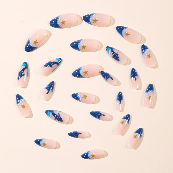 Künstlerische vom Ozean inspirierte Stiletto-Nagelkunst Karnz