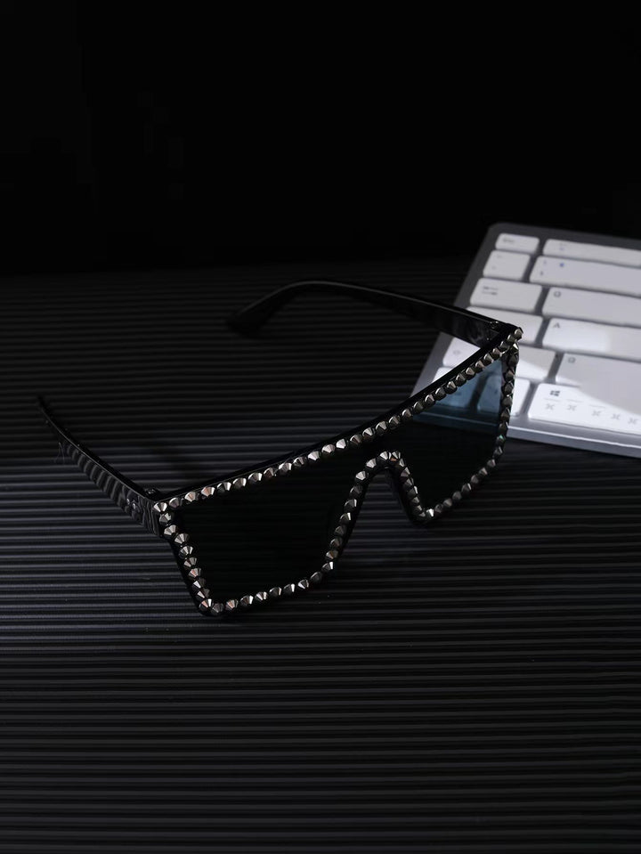 Damen Oversized Sonnenbrille mit modernem rechteckigem Rahmen Karnz