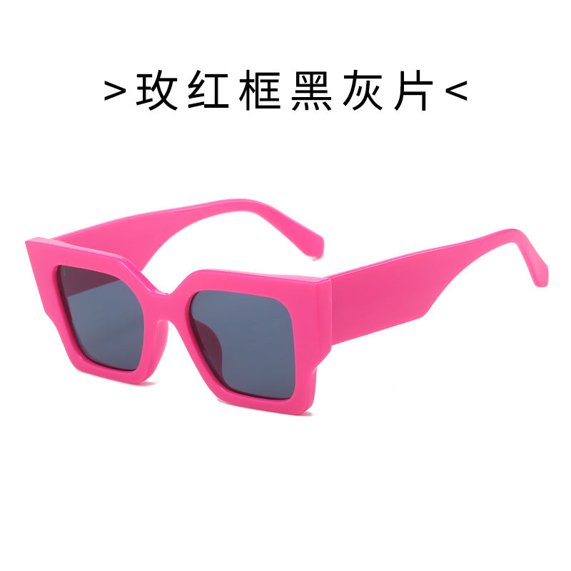 Damen Modische quadratische Sonnenbrille mit breitem Rahmen und UV-Schutz Karnz
