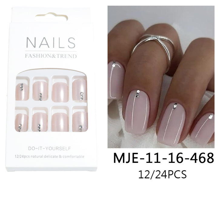 Premium dekorative Press-On Pediküre Nagel Set Karnz