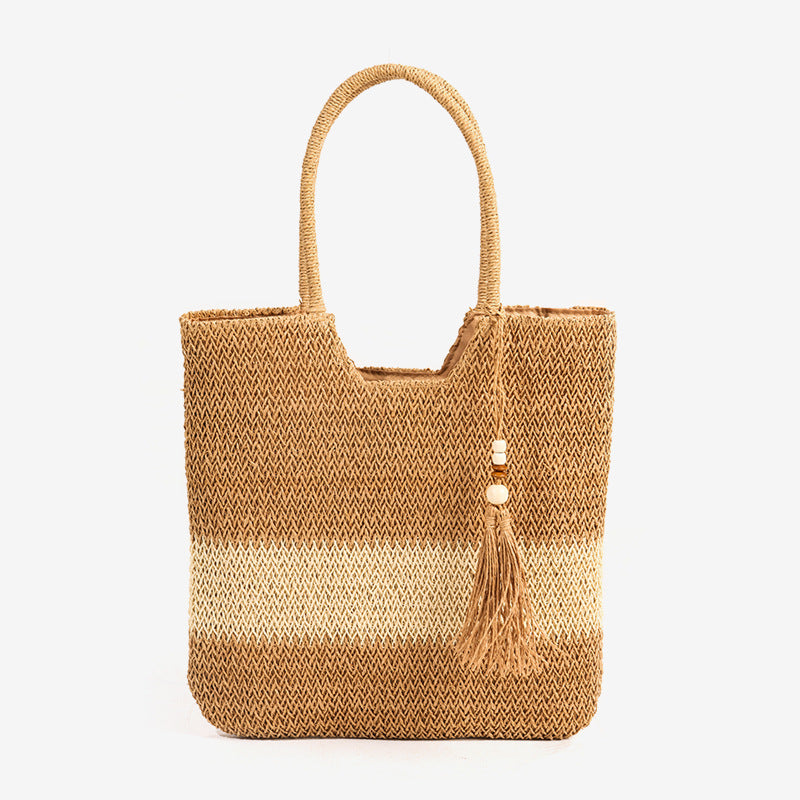 Damen Elegante Strandtasche mit fransenbesetztem Design Karnz